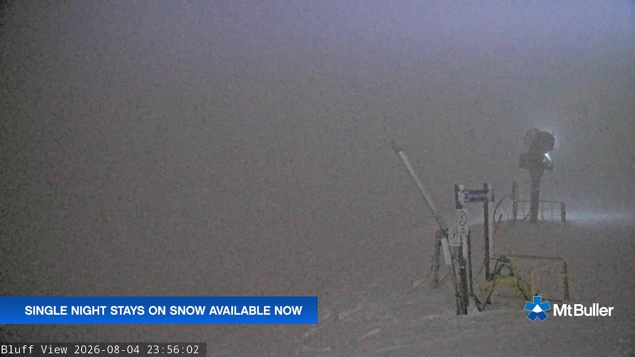 Mt Buller Skyline Live snow cam captured at 4 August 2026 at 11:59 pm AEST