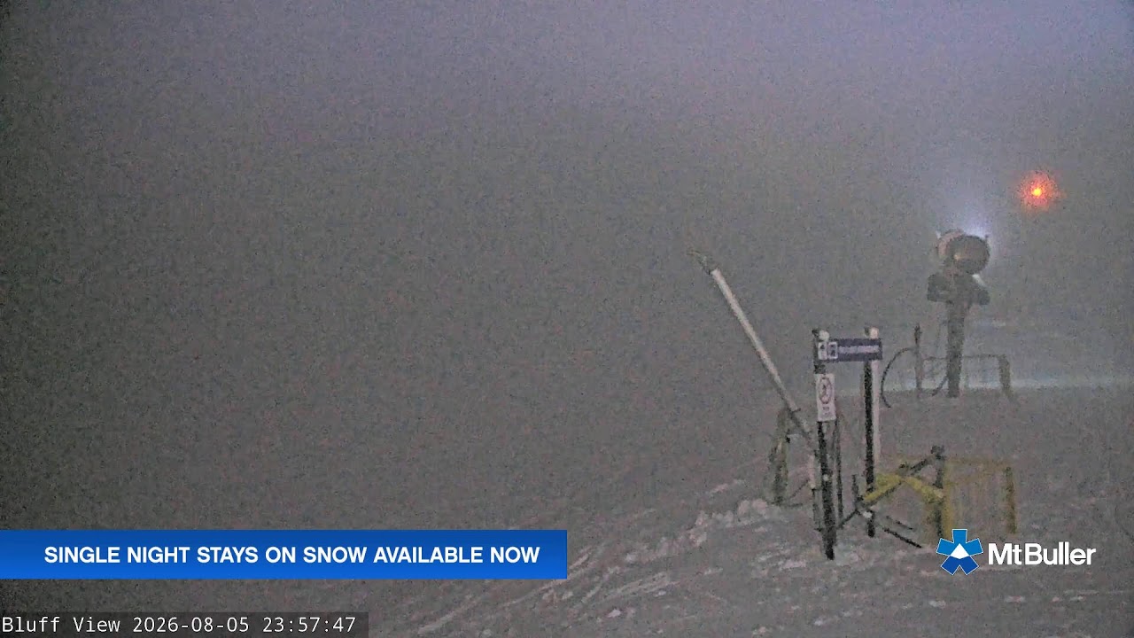 Mt Buller Skyline Live snow cam captured at 5 August 2026 at 11:59 pm AEST