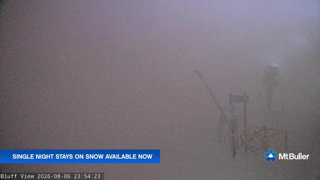 Mt Buller Skyline Live snow cam captured at 6 August 2026 at 11:59 pm AEST