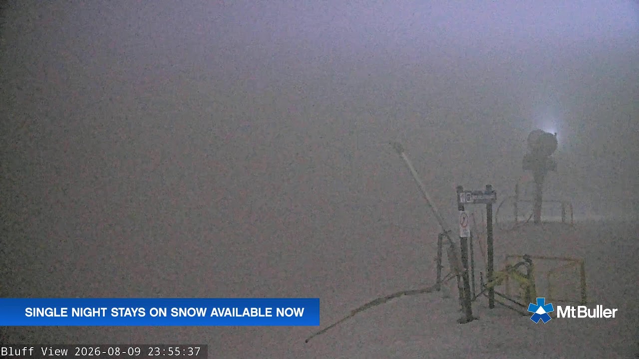Mt Buller Skyline Live snow cam captured at 9 August 2026 at 11:56 pm AEST