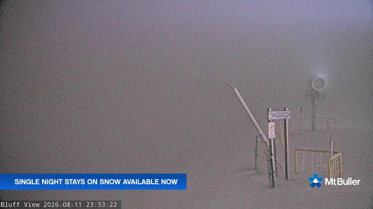 Mt Buller Skyline Live snow cam captured at 11 August 2026 at 11:56 pm AEST