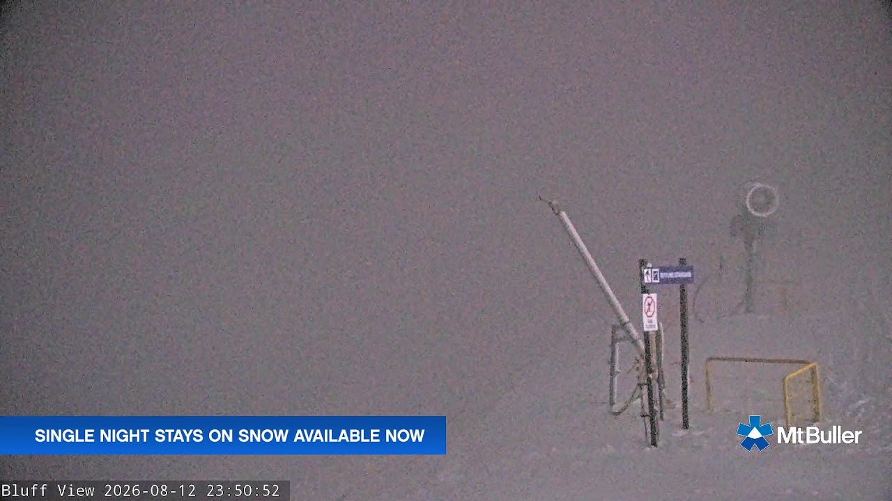 Mt Buller Skyline Live snow cam captured at 12 August 2026 at 11:56 pm AEST
