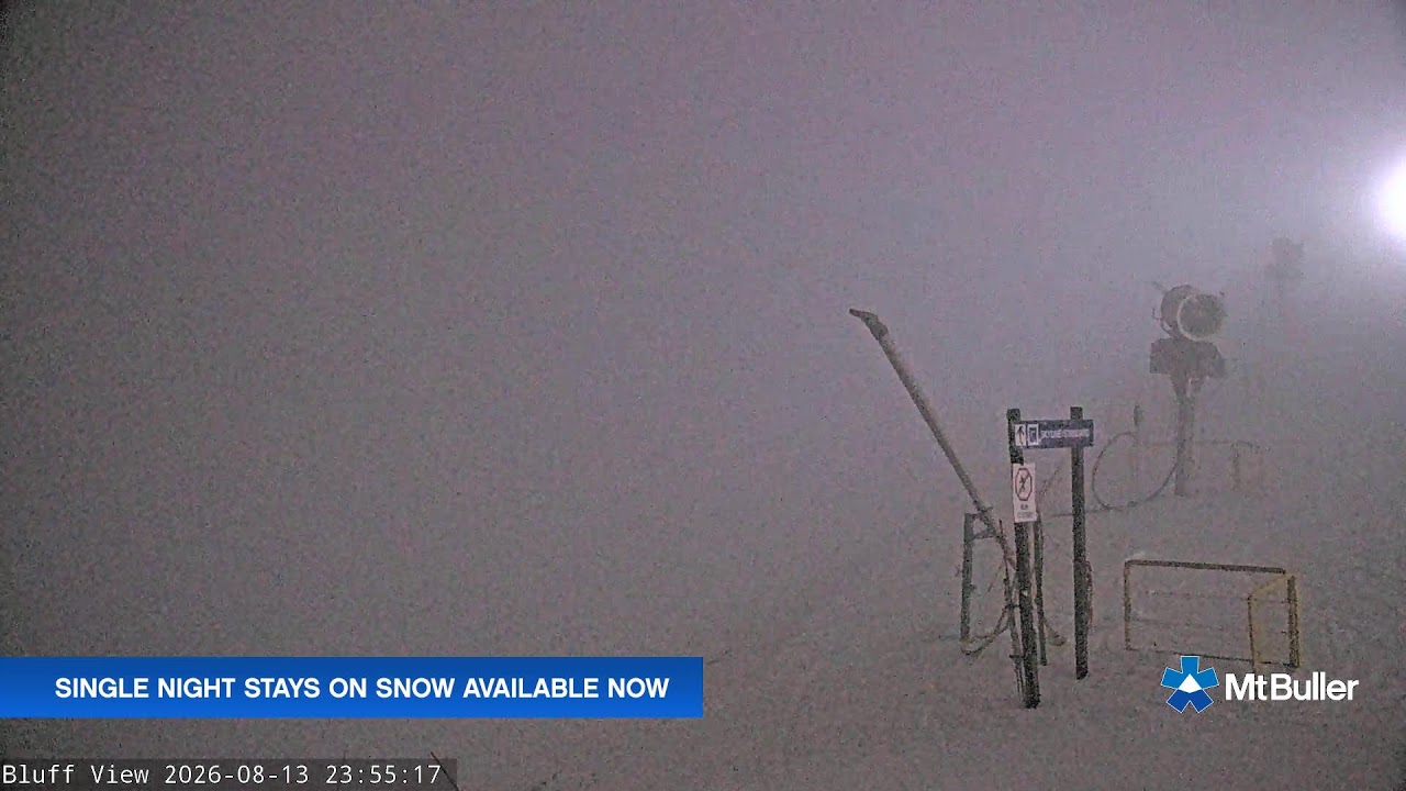 Mt Buller Skyline Live snow cam captured at 13 August 2026 at 11:56 pm AEST