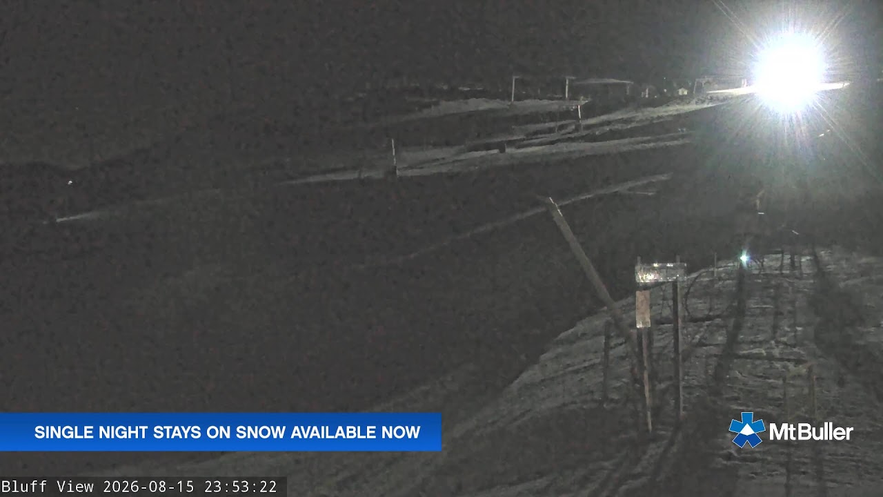 Mt Buller Skyline Live snow cam captured at 15 August 2026 at 11:56 pm AEST