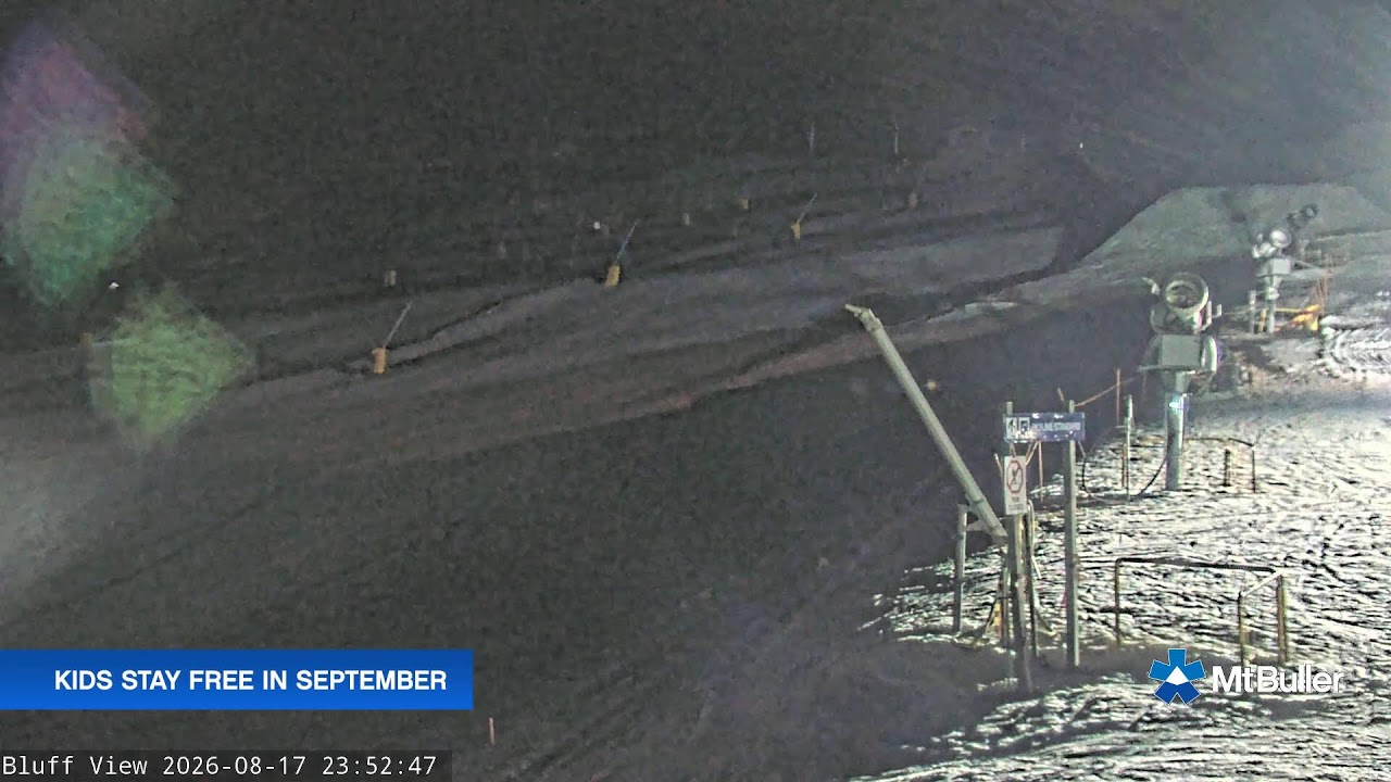 Mt Buller Skyline Live snow cam captured at 17 August 2026 at 11:55 pm AEST