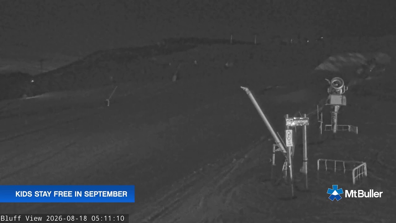Mt Buller Skyline Live snow cam captured at 18 August 2026 at 5:13 am AEST