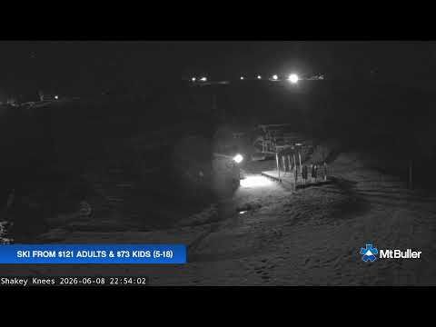 Mt Buller Shakey Knees Live snow cam captured at 8 June 2026, 12:58 pm