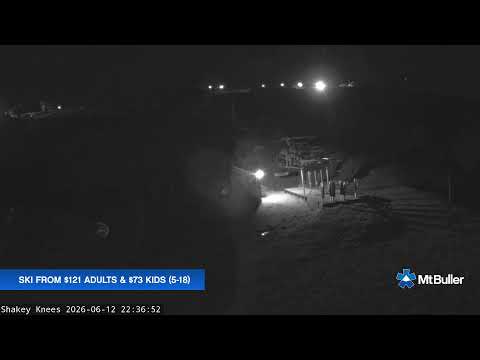 Mt Buller Shakey Knees Live snow cam captured at 12 June 2026, 12:38 pm