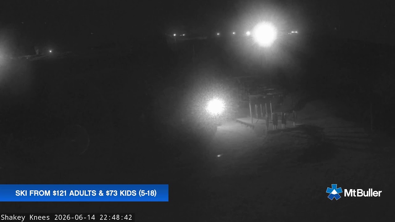 Mt Buller Shakey Knees Live snow cam captured at 14 June 2026, 12:49 pm