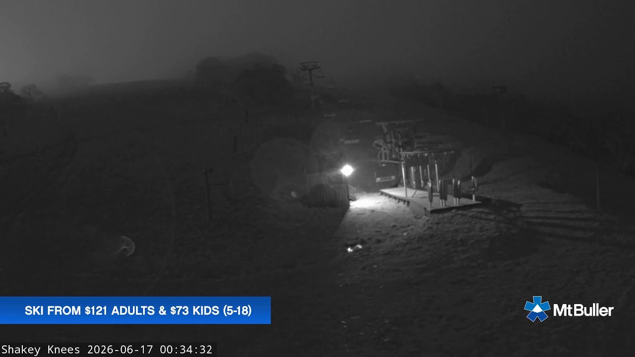 Mt Buller Shakey Knees Live snow cam captured at 16 June 2026, 2:36 pm