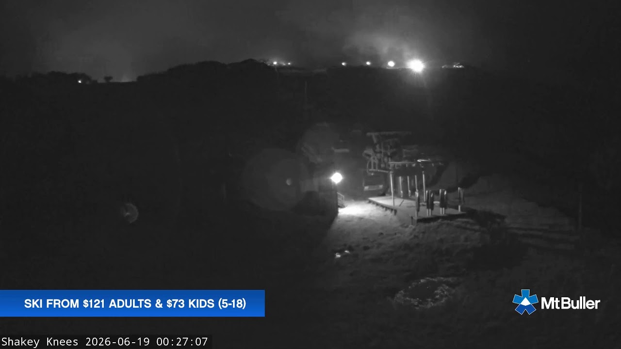 Mt Buller Shakey Knees Live snow cam captured at 18 June 2026, 2:29 pm