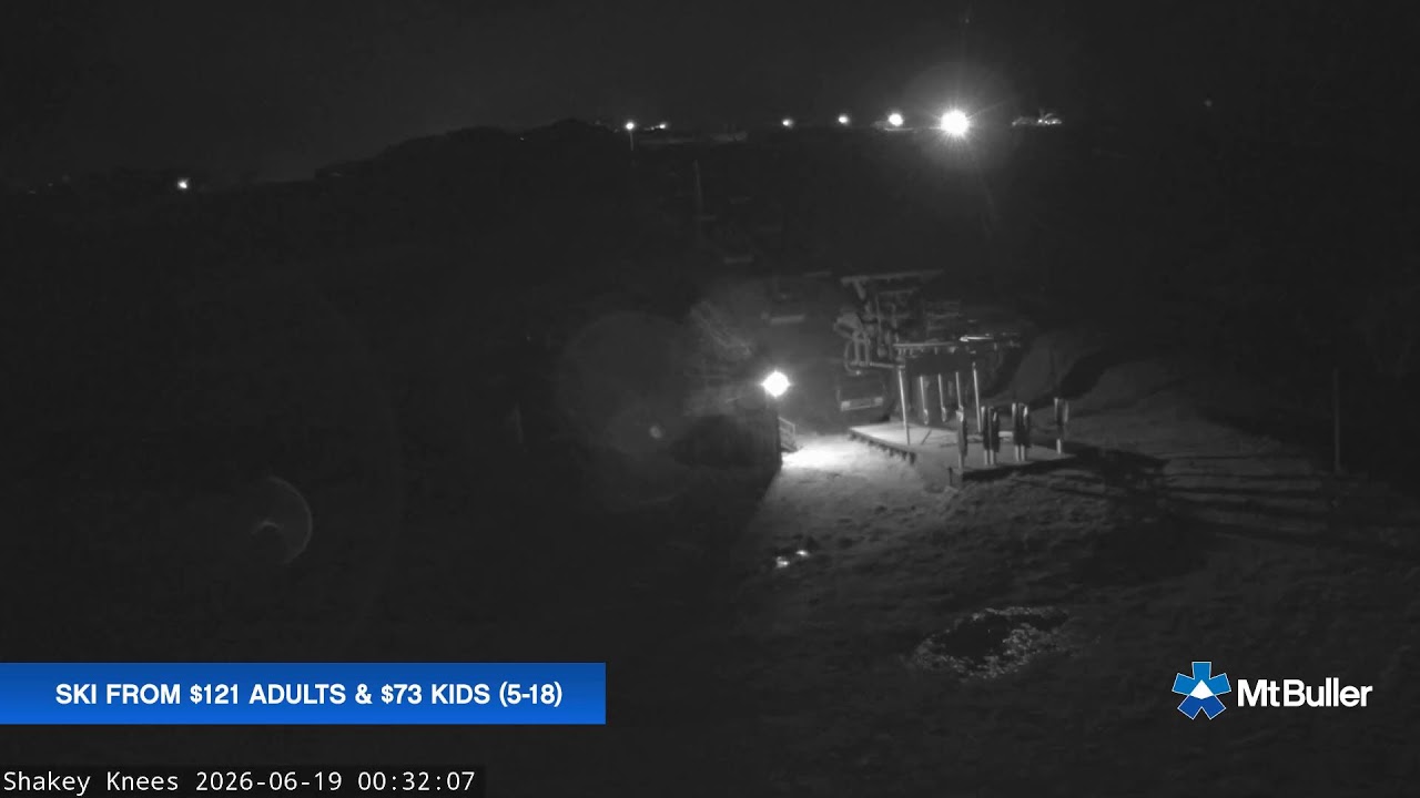 Mt Buller Shakey Knees Live snow cam captured at 18 June 2026, 2:35 pm