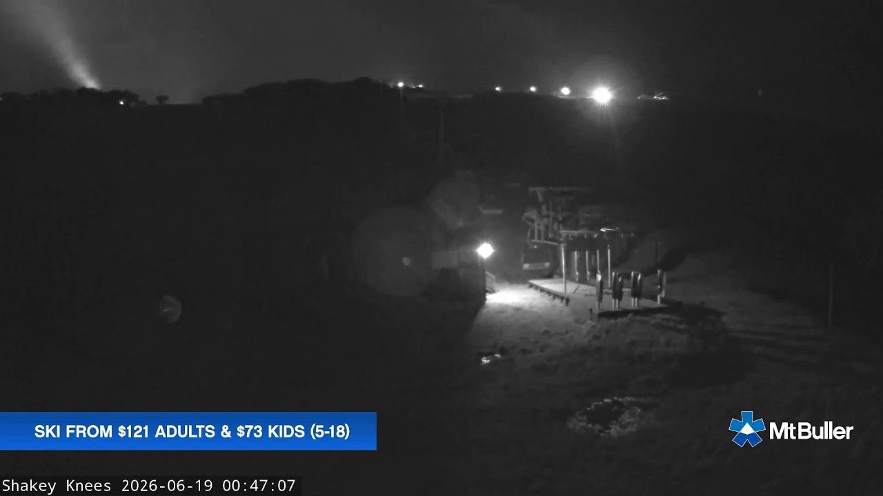 Mt Buller Shakey Knees Live snow cam captured at 18 June 2026, 2:47 pm