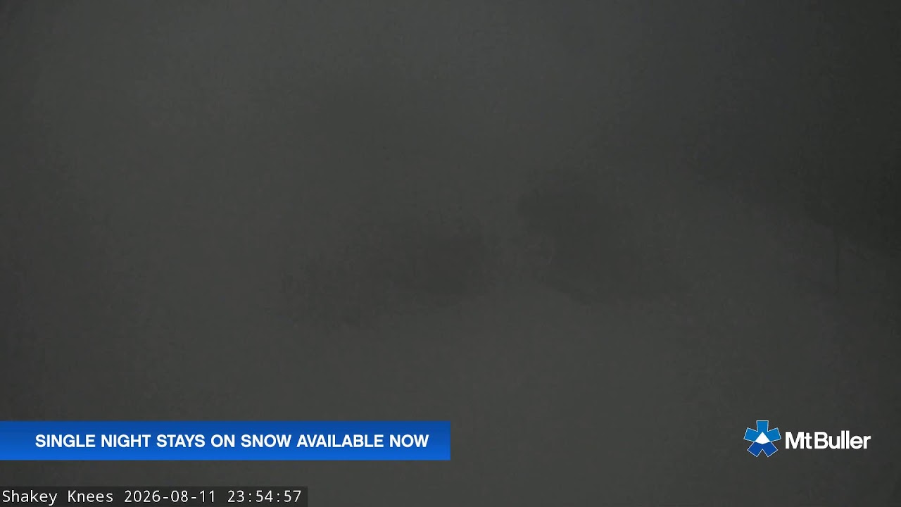 Mt Buller Shakey Knees Live snow cam captured at 11 August 2026 at 11:56 pm AEST