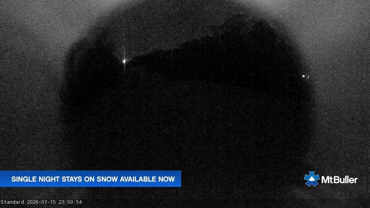 Mt Buller Standard Run Live snow cam captured at 15 July 2026 at 11:55 pm AEST