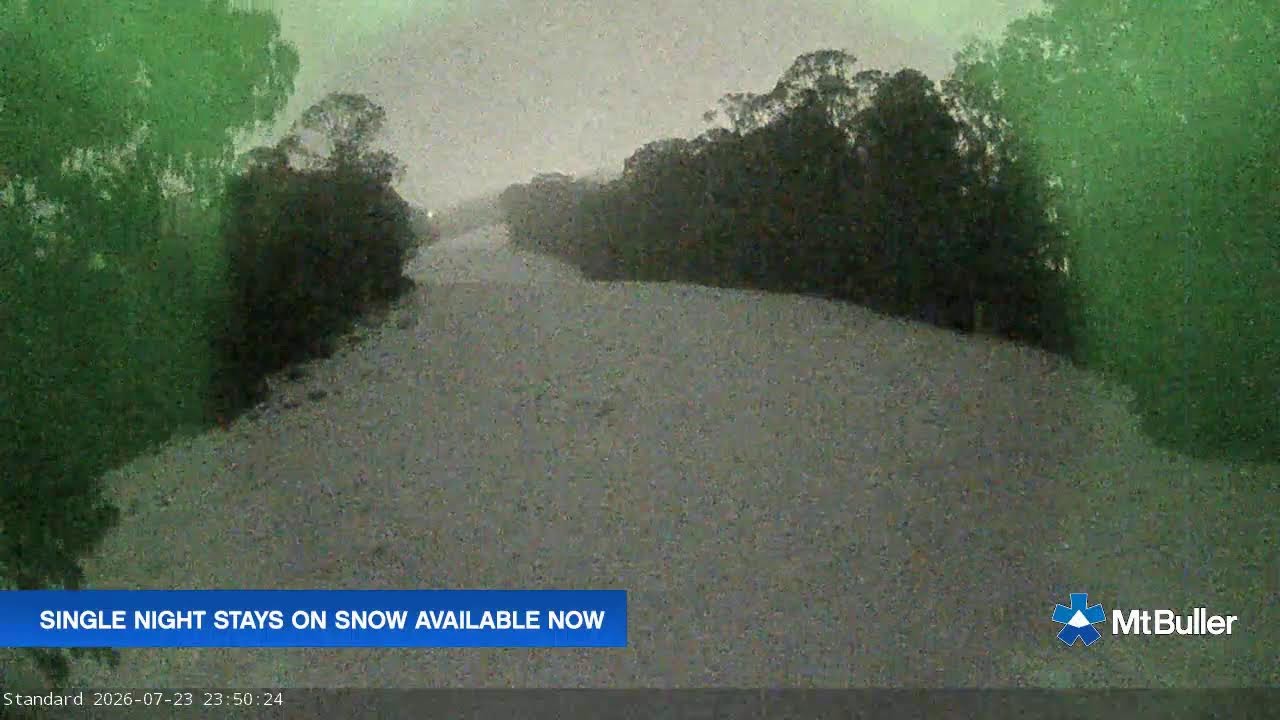 Mt Buller Standard Run Live snow cam captured at 23 July 2026 at 11:54 pm AEST