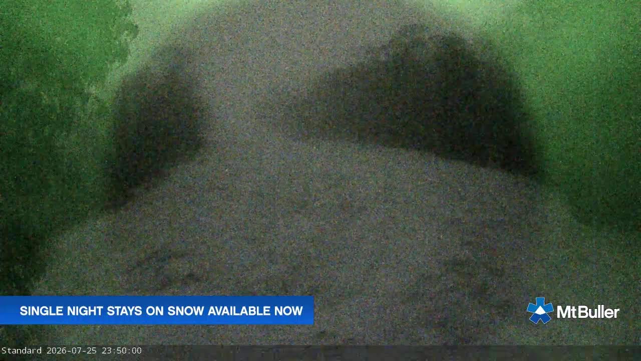 Mt Buller Standard Run Live snow cam captured at 25 July 2026 at 11:55 pm AEST