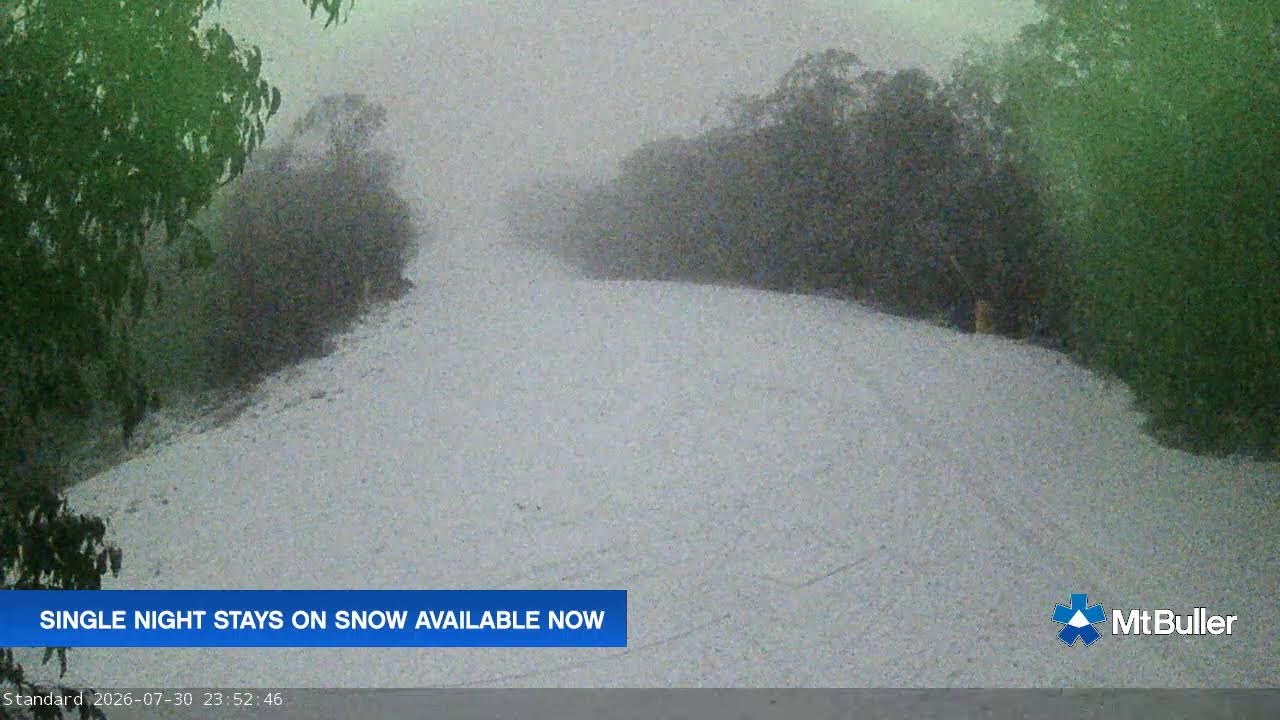 Mt Buller Standard Run Live snow cam captured at 30 July 2026 at 11:54 pm AEST