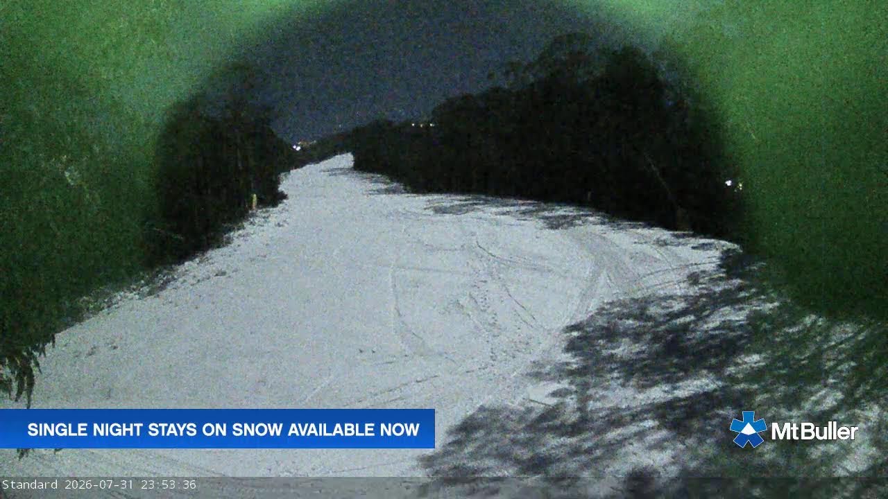 Mt Buller Standard Run Live snow cam captured at 31 July 2026 at 11:56 pm AEST
