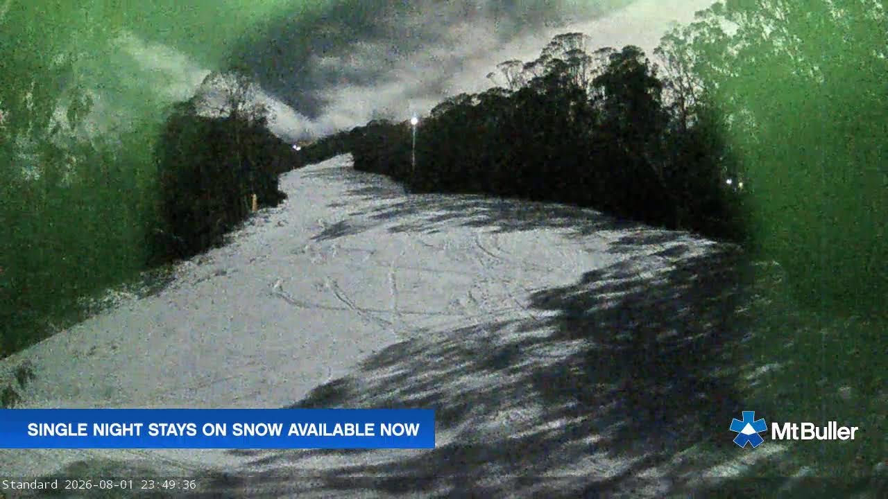 Mt Buller Standard Run Live snow cam captured at 1 August 2026 at 11:54 pm AEST