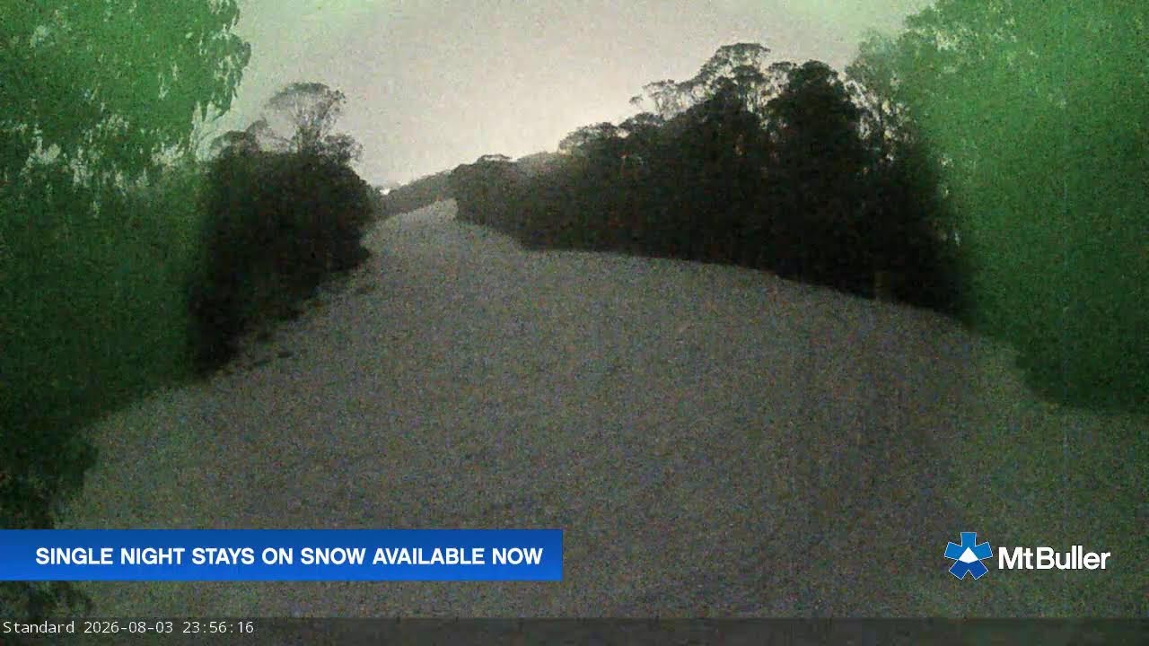 Mt Buller Standard Run Live snow cam captured at 3 August 2026 at 11:58 pm AEST