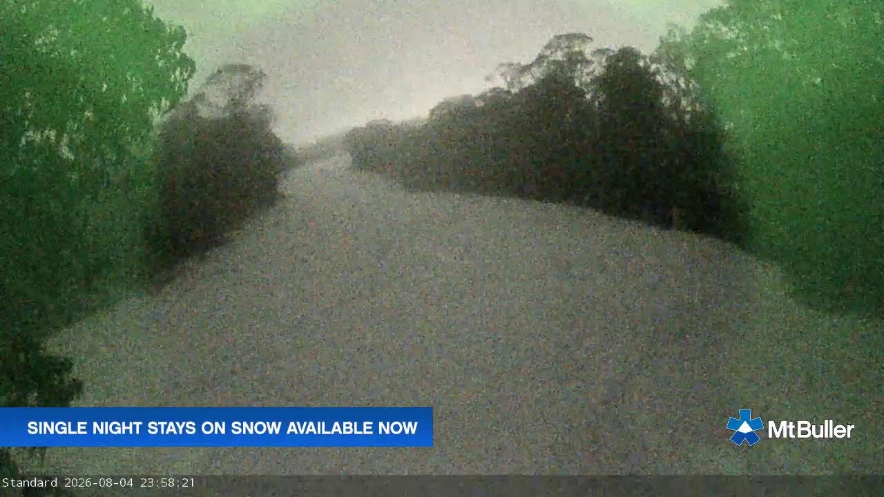 Mt Buller Standard Run Live snow cam captured at 4 August 2026 at 11:59 pm AEST