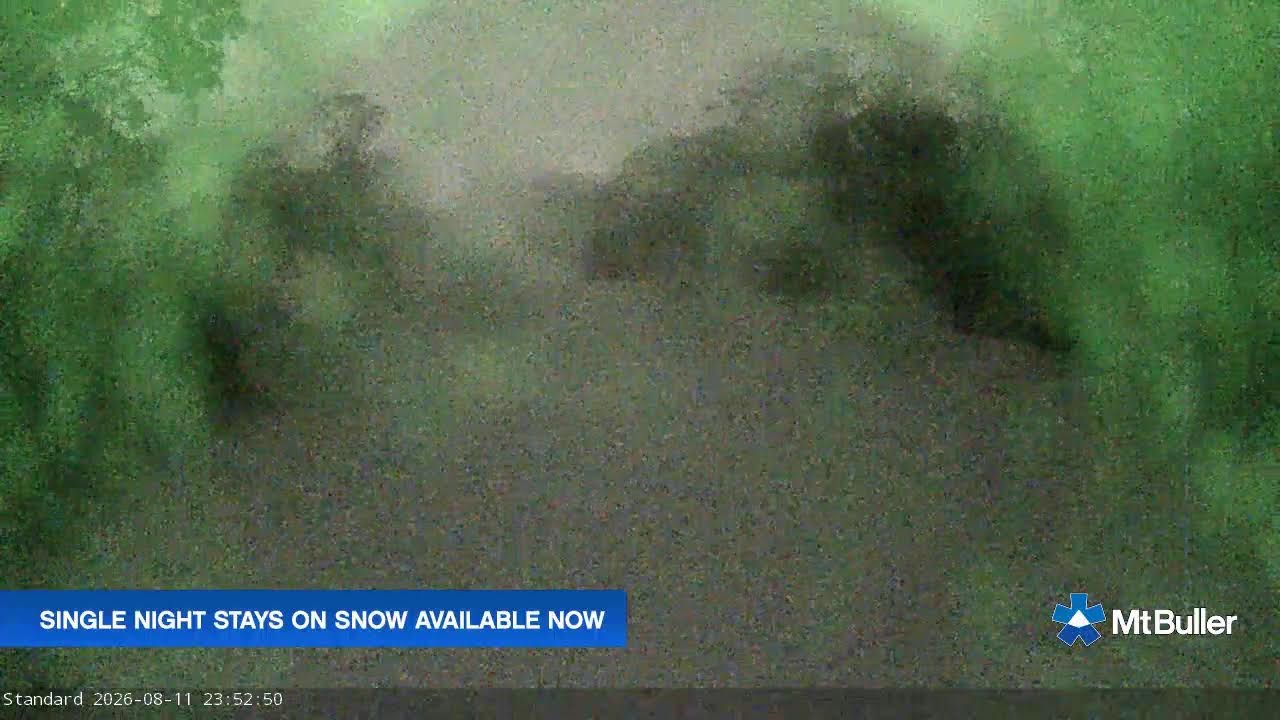 Mt Buller Standard Run Live snow cam captured at 11 August 2026 at 11:56 pm AEST