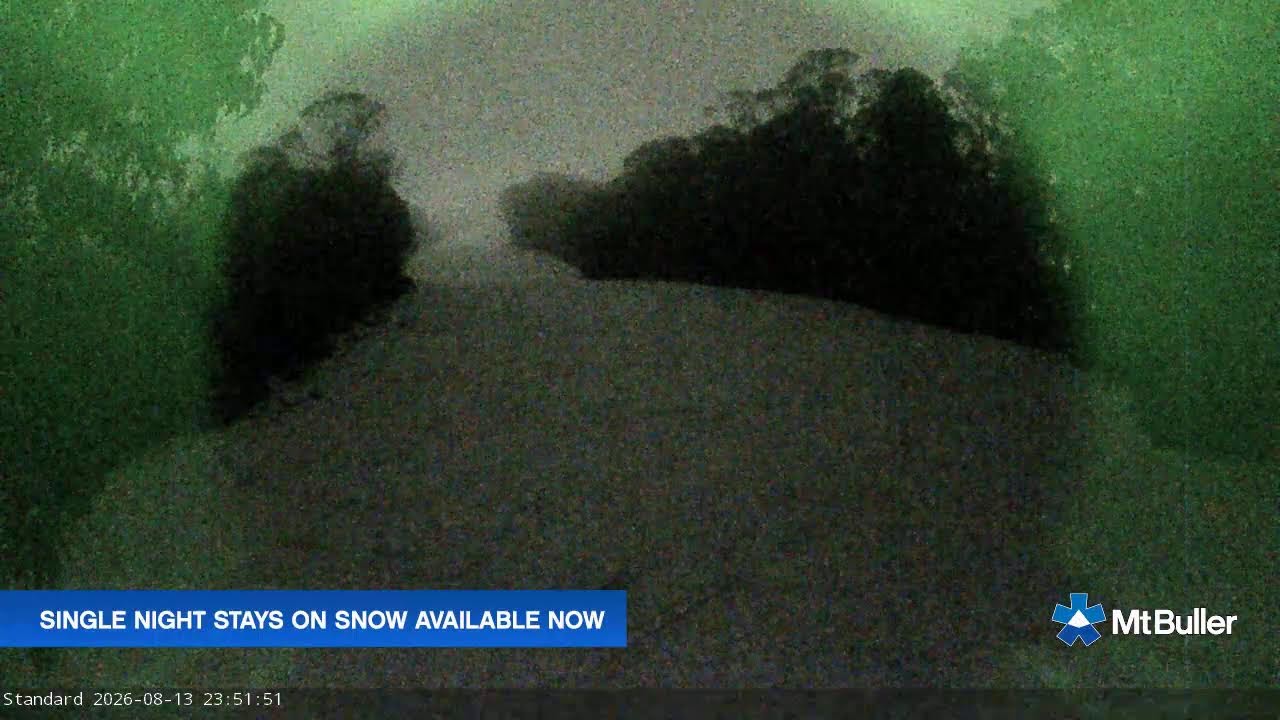 Mt Buller Standard Run Live snow cam captured at 13 August 2026 at 11:56 pm AEST