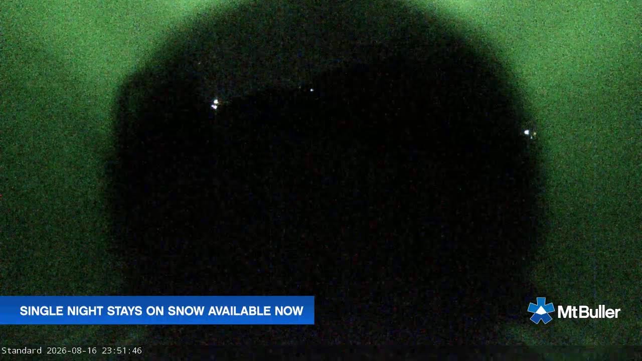 Mt Buller Standard Run Live snow cam captured at 16 August 2026 at 11:56 pm AEST