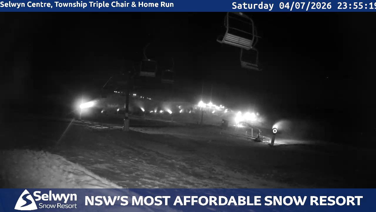 Selwyn Snow Resort Selwyn Live Stream snow cam captured at 4 July 2026 at 11:57 pm AEST