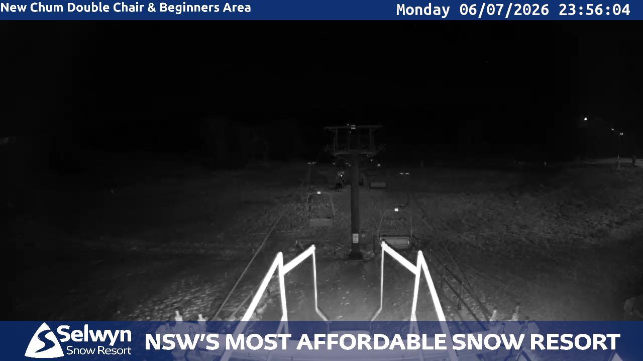 Selwyn Snow Resort Selwyn Live Stream snow cam captured at 6 July 2026 at 11:57 pm AEST