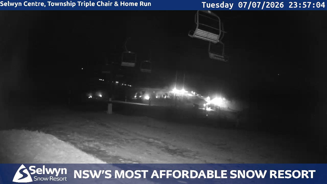 Selwyn Snow Resort Selwyn Live Stream snow cam captured at 7 July 2026 at 11:57 pm AEST