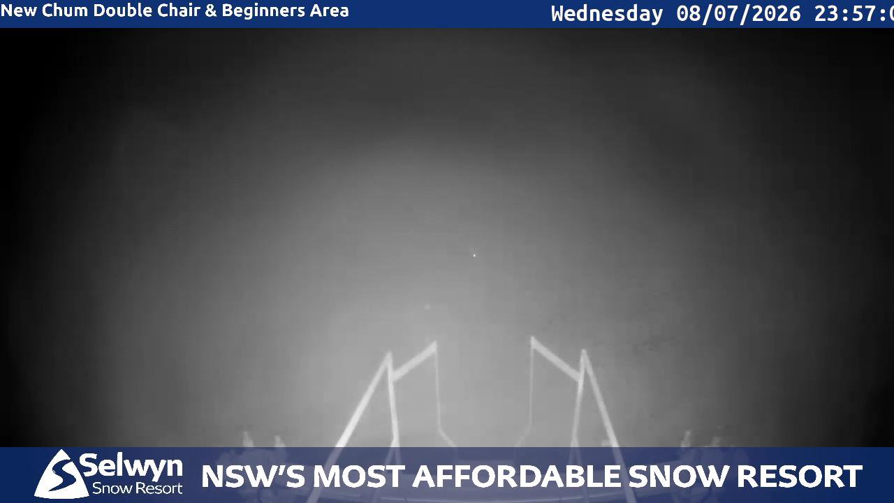 Selwyn Snow Resort Selwyn Live Stream snow cam captured at 8 July 2026 at 11:57 pm AEST
