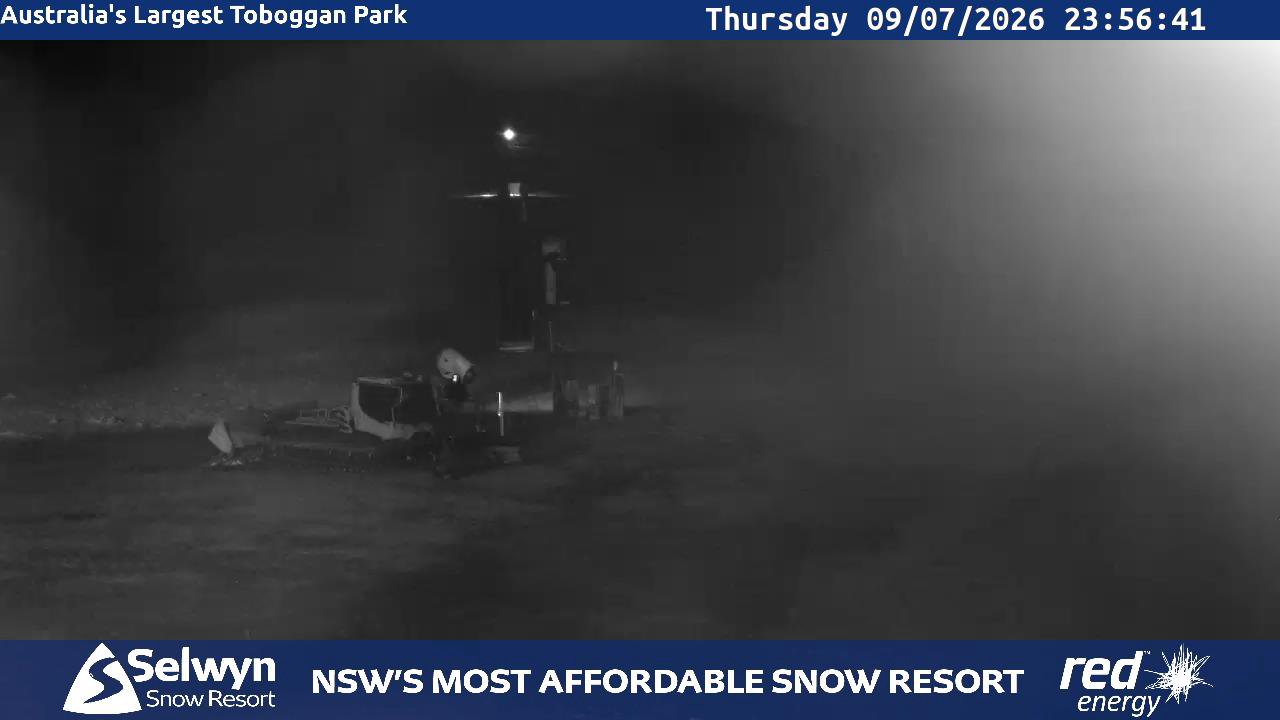 Selwyn Snow Resort Selwyn Live Stream snow cam captured at 9 July 2026 at 11:57 pm AEST