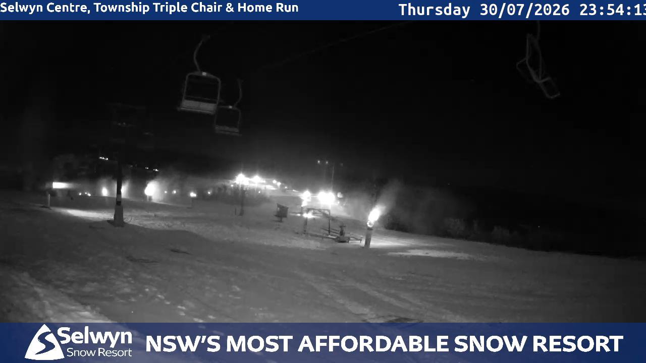 Selwyn Snow Resort Selwyn Live Stream snow cam captured at 30 July 2026 at 11:54 pm AEST