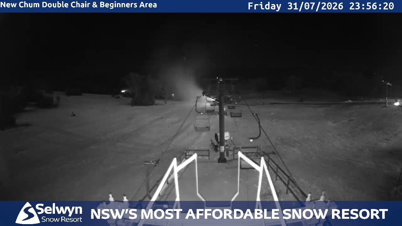 Selwyn Snow Resort Selwyn Live Stream snow cam captured at 31 July 2026 at 11:56 pm AEST