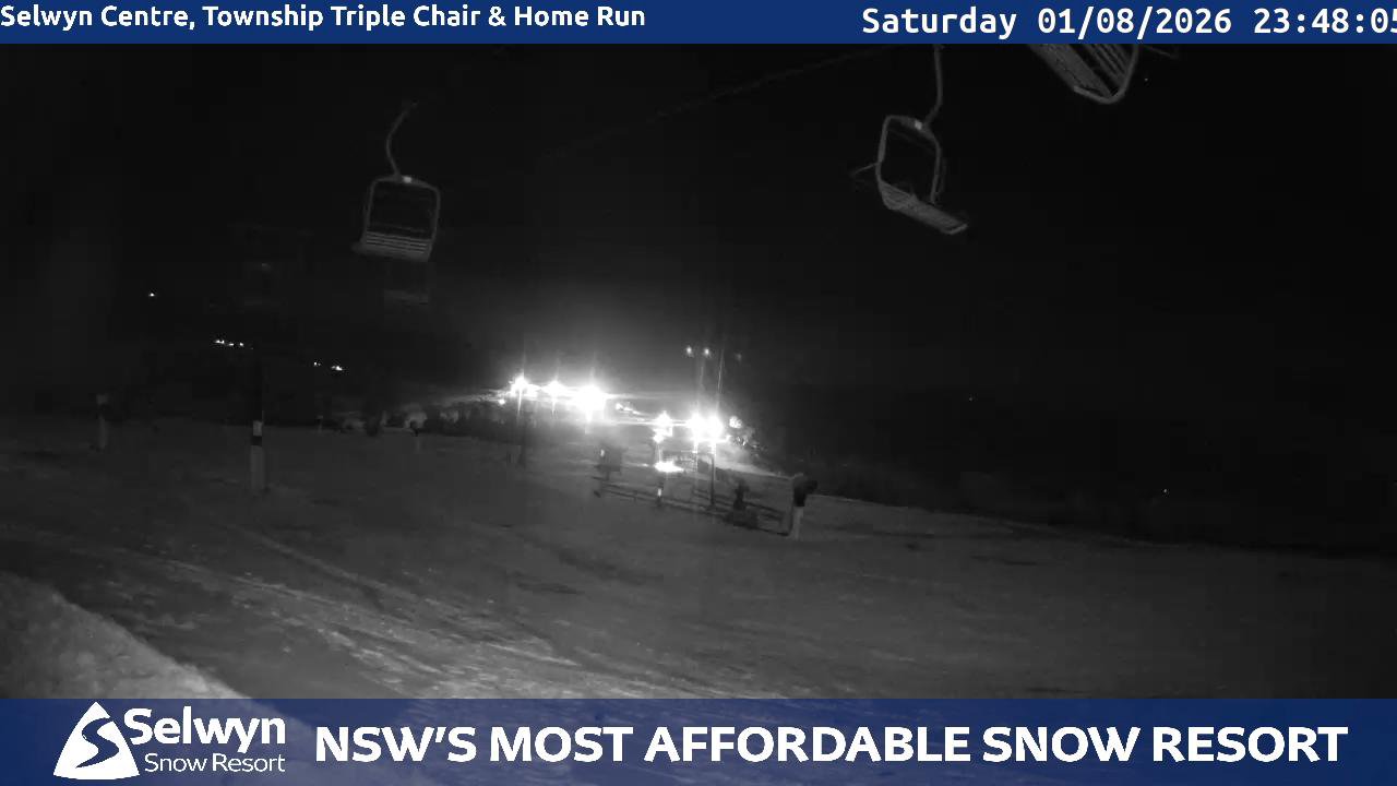Selwyn Snow Resort Selwyn Live Stream snow cam captured at 1 August 2026 at 11:54 pm AEST