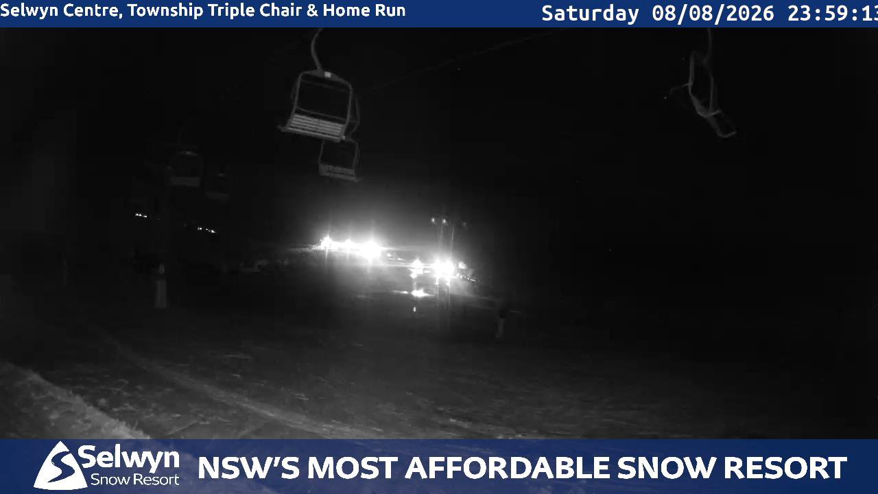 Selwyn Snow Resort Selwyn Live Stream snow cam captured at 8 August 2026 at 11:59 pm AEST