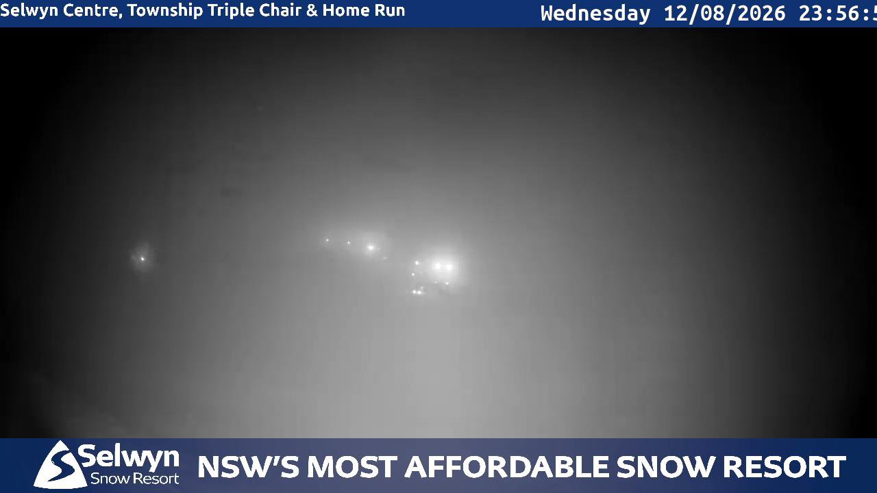 Selwyn Snow Resort Selwyn Live Stream snow cam captured at 12 August 2026 at 11:57 pm AEST