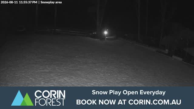 Corin Forest Snowplay Area Live snow cam captured at 11 August 2026 at 11:56 pm AEST