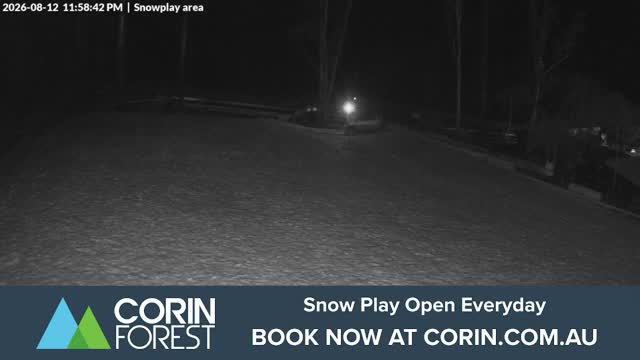 Corin Forest Snowplay Area Live snow cam captured at 12 August 2026 at 11:59 pm AEST