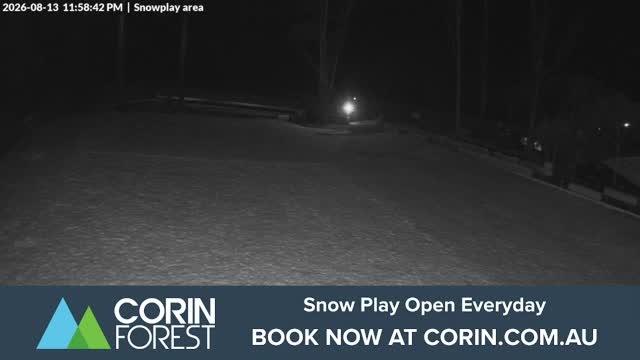 Corin Forest Snowplay Area Live snow cam captured at 13 August 2026 at 11:59 pm AEST