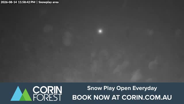 Corin Forest Snowplay Area Live snow cam captured at 14 August 2026 at 11:59 pm AEST