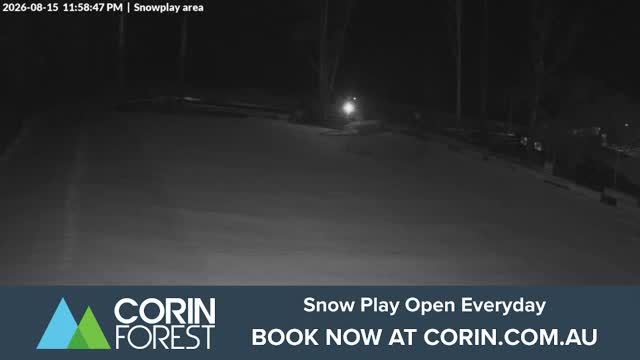 Corin Forest Snowplay Area Live snow cam captured at 15 August 2026 at 11:59 pm AEST