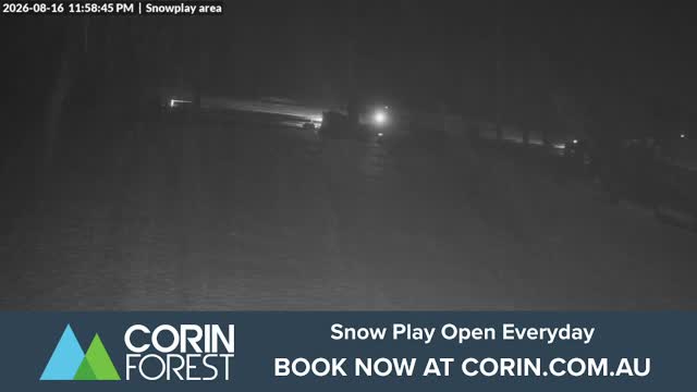 Corin Forest Snowplay Area Live snow cam captured at 16 August 2026 at 11:59 pm AEST