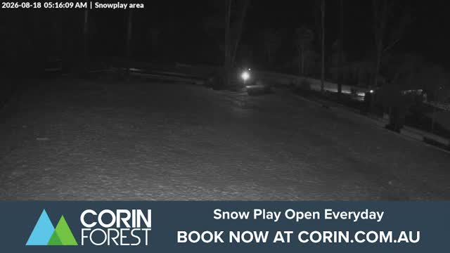Corin Forest Snowplay Area Live snow cam captured at 18 August 2026 at 5:16 am AEST