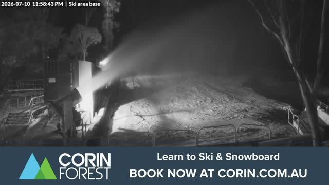 Corin Forest Ski Area Live snow cam captured at 10 July 2026 at 11:59 pm AEST