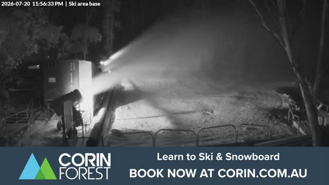 Corin Forest Ski Area Live snow cam captured at 20 July 2026 at 11:56 pm AEST