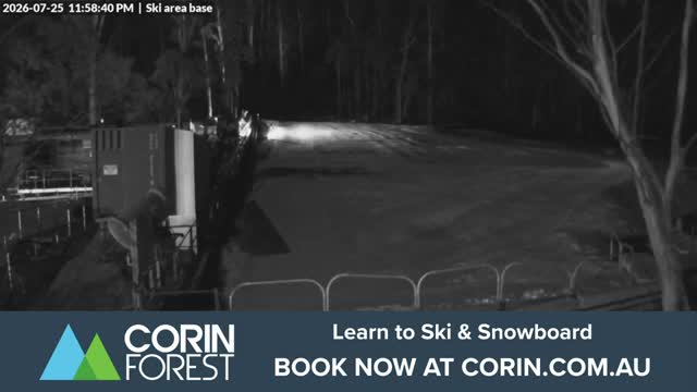 Corin Forest Ski Area Live snow cam captured at 25 July 2026 at 11:59 pm AEST