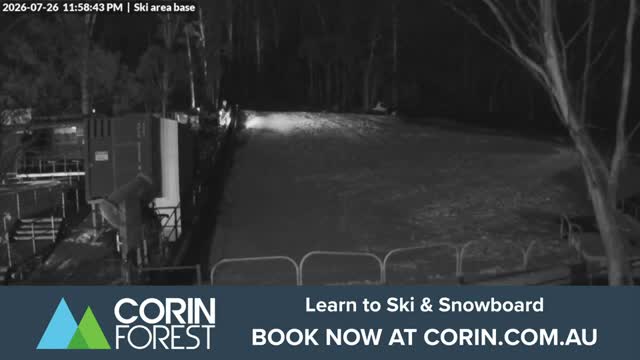 Corin Forest Ski Area Live snow cam captured at 26 July 2026 at 11:59 pm AEST